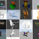 16ポリゴンアニマルフリー Blender 3Dモデル