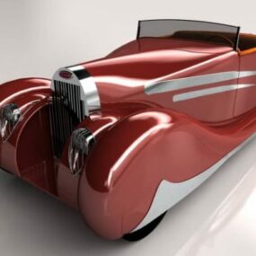 Classic Car Bugatti Cabriolet 1939 3d model