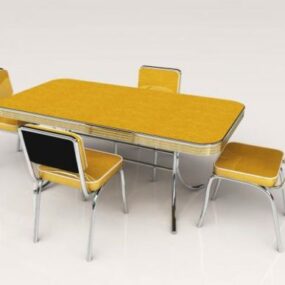 Vintage Furniture Dining Set 3d model