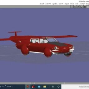 Modello 3d del concetto di aereo per auto