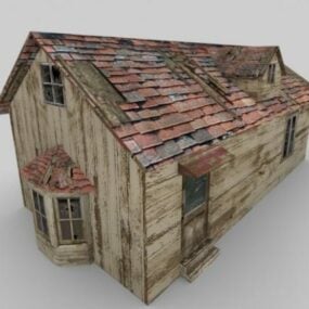 3д модель деревенского коттеджа заброшенного дома