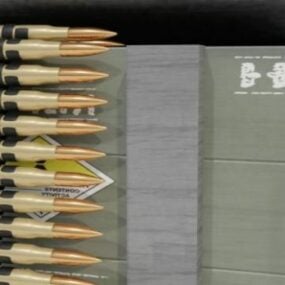 Modello 3d della scatola di munizioni