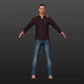 Homme avec un pantalon en jean modèle 3D