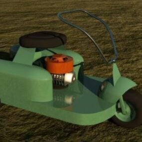 3D model staré jezdecké sekačky na trávu
