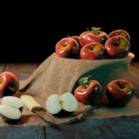דגם תלת מימד של פירות תפוחים
