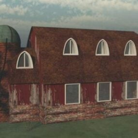 Vintage Barn House 3d model