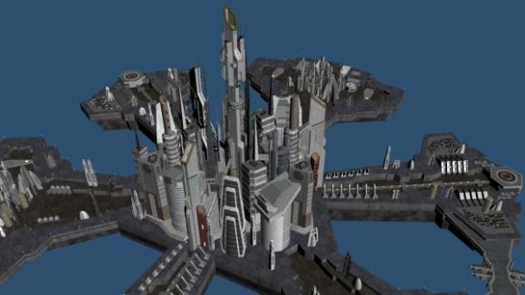 Ciudad de Atlantis de ciencia ficción