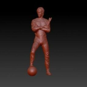 李小龙足球雕塑3d模型