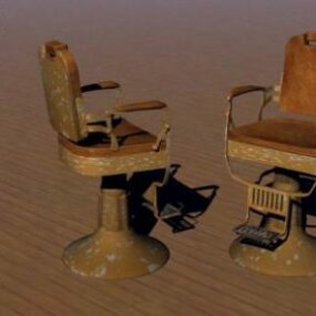 صندلی آرایشگر قدیمی مدل سه بعدی