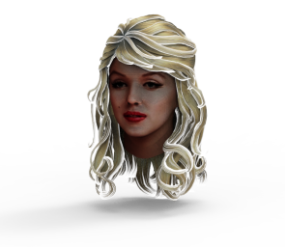 3D model hlavy blondýnky