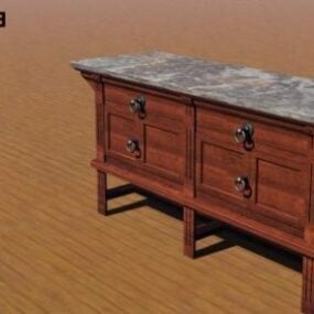 Antique Butcher Stall Table 3d model