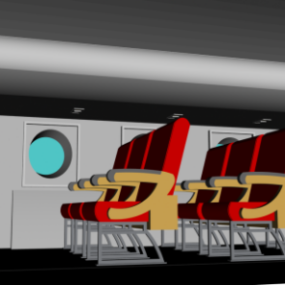 3D-Modell des Flugzeugkabineninnenraums