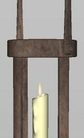 فانوس شمعة مع اطار نموذج ثلاثي الابعاد