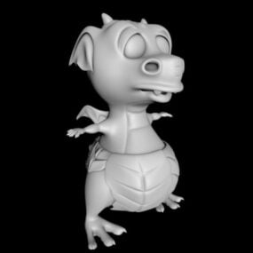 Modelo 3d del personaje del dragón bebé de dibujos animados