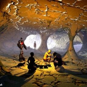 Mağara Manzara Sahnesi 3d modeli