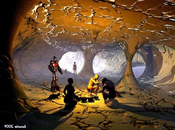 Scena del paesaggio della grotta