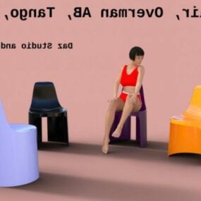 Židle s dívkou 3D model