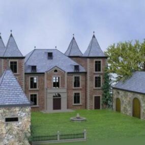 Eurooppalainen Castle Arkkitehtuuri 3D-malli