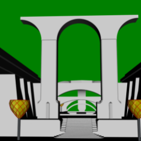Modello 3d del componente del cancello dell'edificio della città