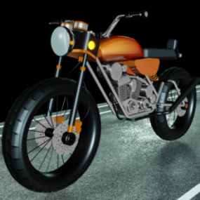 Cruiser Motorcycle Without Material 3d model