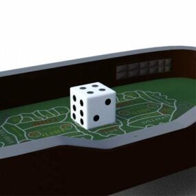 Craps Table With Die 3d model