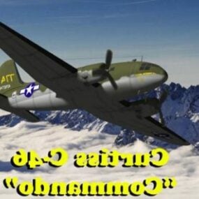 柯蒂斯 C46 突击队飞机 3d模型