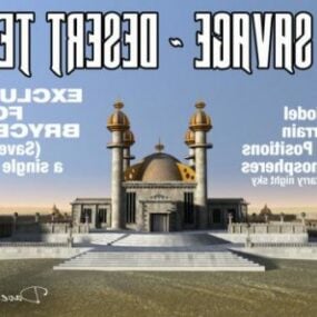 3д модель здания храма в пустыне