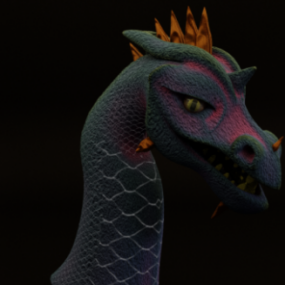Drachenkreaturenkopf 3D-Modell