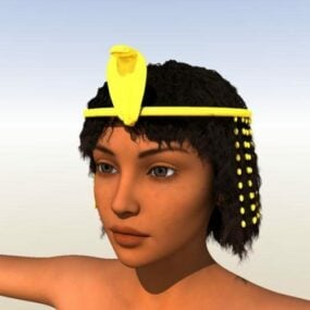Gadis Mesir Dengan Rambut Dinamik Model 3d