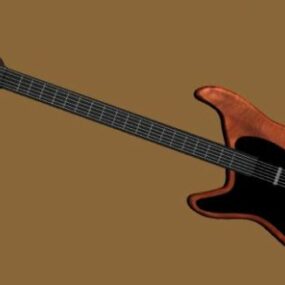 3D model elektrické kytary z javorového dřeva