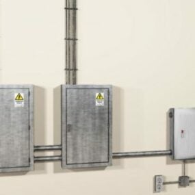 Electric Panels With Pipeline System 3d model