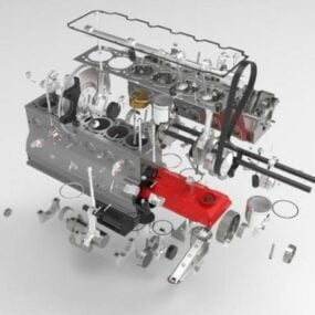 3д модель двигателя механическая