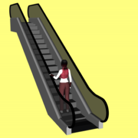 Elektrisk rulltrappa till tunnelbana 3d-modell