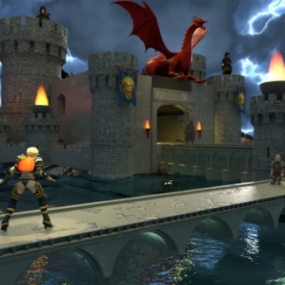 Fantasy Castle Battle 3d model