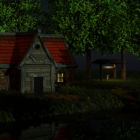 Farm House In Jungle 3d model