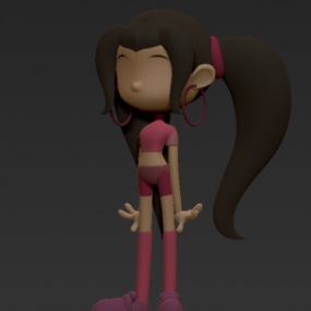 نموذج شخصية أنيمي فتاة 3D