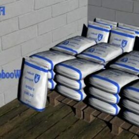 Pila de sacos de harina modelo 3d