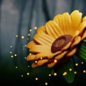 Sunflower Close Up 3d model