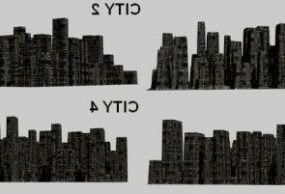 مجموعة بناء المدينة نموذج ثلاثي الأبعاد