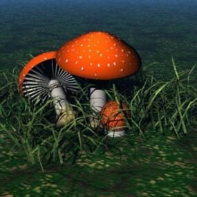 Fungi Mushroom Grass 3d model