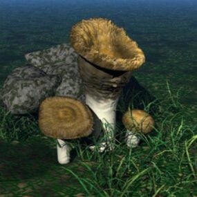 真菌乳帽蘑菇3d模型