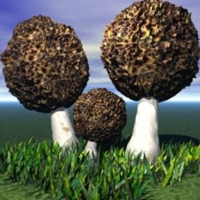 Glødende svampe skovplante 3d-model