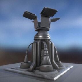 Scifi Solar Power Tower With Rigged 3d model