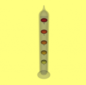 نموذج جاليليو لميزان الحرارة ثلاثي الأبعاد