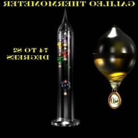 Galileo Thermometer Science 3d model