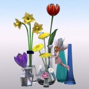 Колекція скляних ваз 3d модель