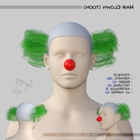 Vlasy klaun kreslená postavička 3D model