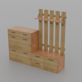 Couch Settee Furniture With Footstool 3d model