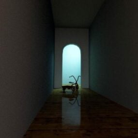 Hallway Interior With Arch 3d model