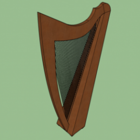 Harfa nástroj Lowpoly 3D model